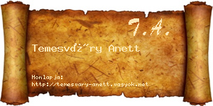 Temesváry Anett névjegykártya